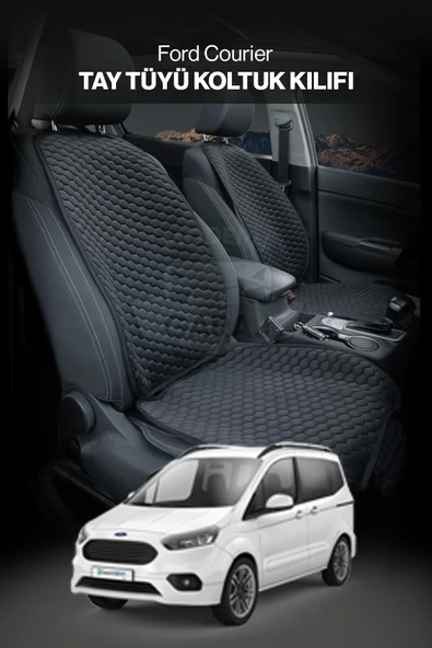 Ford Tourneo Courier Uyumlu Ön Arka Tay Tüyü Koltuk Minderi Siyah -7 Parça- ürün görseli 1