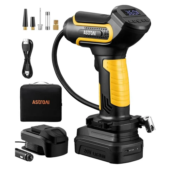 Astroai El Tipi Sarjli Lastik Sisirme Pompasi 150PSI LS40791 ürün görseli 1
