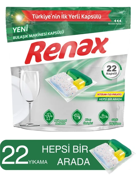 Renax Bulaşık Makinesi Kapsülü Hepsi Bir Arada 22 Li ürün görseli 1