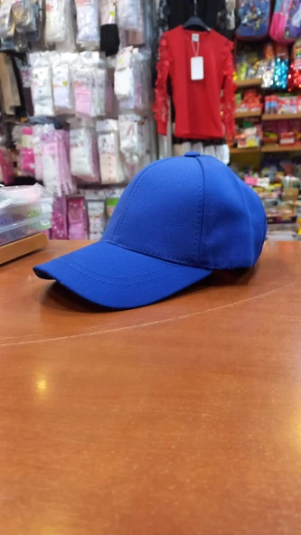 çocuk saks mavisi şapka unisex model 54 cm ürün görseli 1