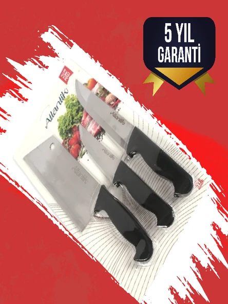 Atlantik Satırlı Bıçak Seti 3'lü - 5 Yıl Garantili ürün görseli 1