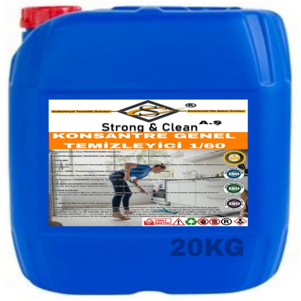 GENEL TEMİZLEYİCİ KONSANTRE 1/60 20KG ürün görseli 1