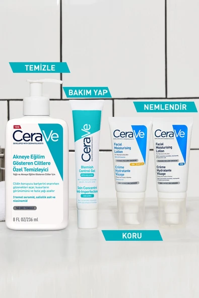 Cerave Akneye Eğilim Gösteren Ciltler için Yüz Bakım Jeli 40 ml ürün görseli 1