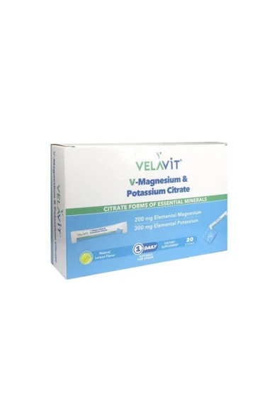 Velavit V-Magnesium Potassium Citrate 20 Sticks ürün görseli 1