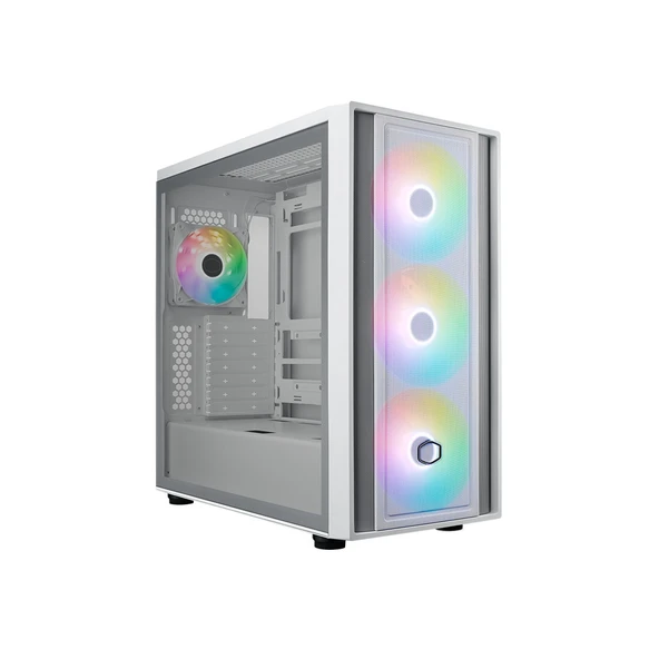 COOLERMASTER CM MasterBox 600 TG Mesh Beyaz ARGB 3x14cm Fanı, Normal ve Back-Connect Anakart Destekli ATX Kasa MB600-WGNN-S00 ürün görseli 1