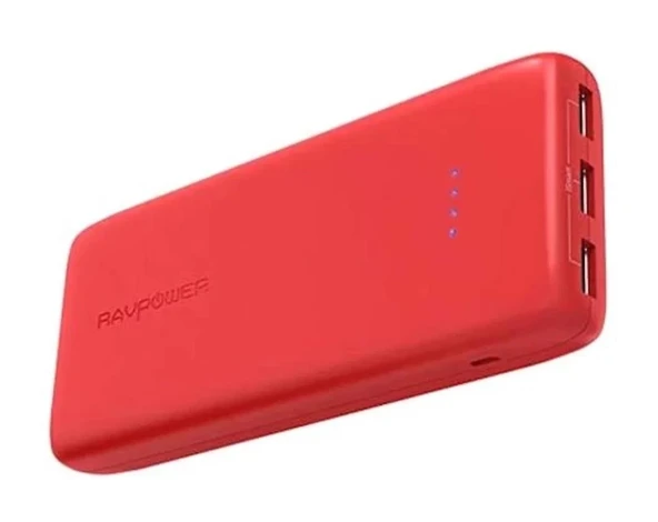 RavPower 22000mAh Powerbank 5.8A Output 3-Port iSmart 2.0 USB RP-PB052 Kırmızı ürün görseli 1
