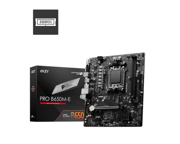 MSI MB PRO B650M-E AM5 DDR5 6800MHZOC HDMI VGA M.2 USB3.2 2.5G LAN mATX ürün görseli 1