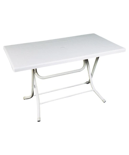 Omnipazar SY-2577 Beyaz Dikdörtgen Plastik Katlanır Masa 70x120cm ürün görseli 1