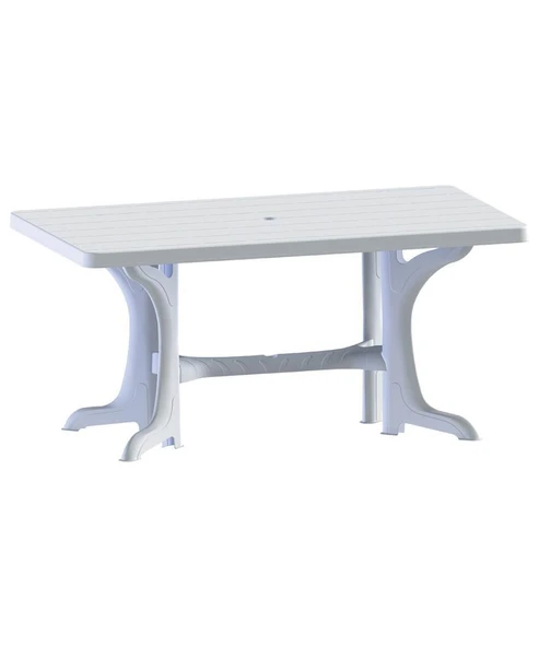 Omnipazar SY-2585 Beyaz Plastik Dikdörtgen Kapalı Masa 90x150 cm ürün görseli 1