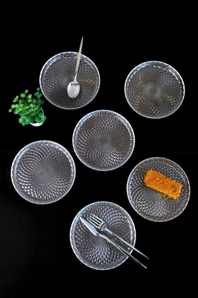 Tabak Evi Aden Sensu Cam Pasta Tabağı 16cm Sade 6 lı 2492 ürün görseli 1