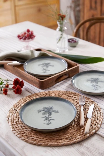 Kütahya Porselen Palmiye Pasta Tabağı 4 Parça 21cm NPMOD21DUS4880795 ürün görseli 1