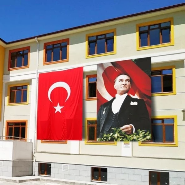 Atatürk Posteri ve Türk Bayrağı Raşel Kumaş 200X300 cm -5 ürün görseli 1