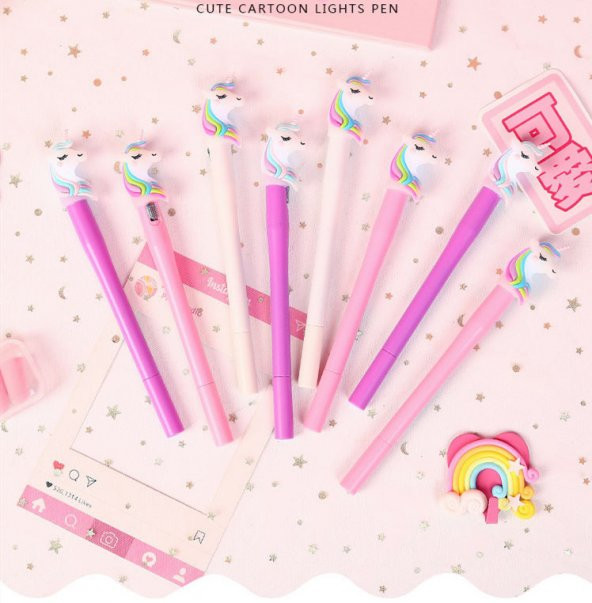 Işıklı Unicorn Jel Mürekkep Kalem - Resim 3