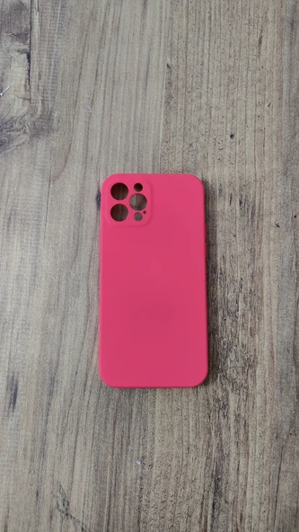 İPHONE 12 PRO SİLİKON KILIF İÇİ KUMAŞ KAPLAMALI HOŞ PEMBE ürün görseli 1