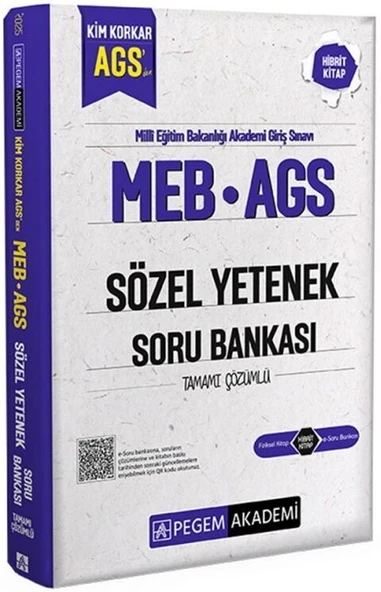 MEB AGS Kim Korkar Sözel Yetenek Soru Bankası Tamamı Çözümlü Pegem Akademi ürün görseli 1