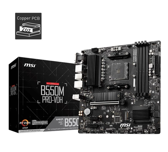 MSI B550M Pro Vdh AM4 Ryzen DDR4 Vga Hdmi Dp ürün görseli 1