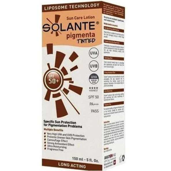Solante Pigmenta Tinted Güneş Koruyucu Losyon Spf 50 150 ml ürün görseli 1