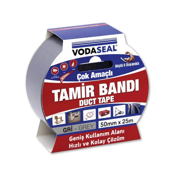 Vodaseal Duct Tape Çok Amaçlı Tamir Bandı 50mmx25mt  Gri ürün görseli 1