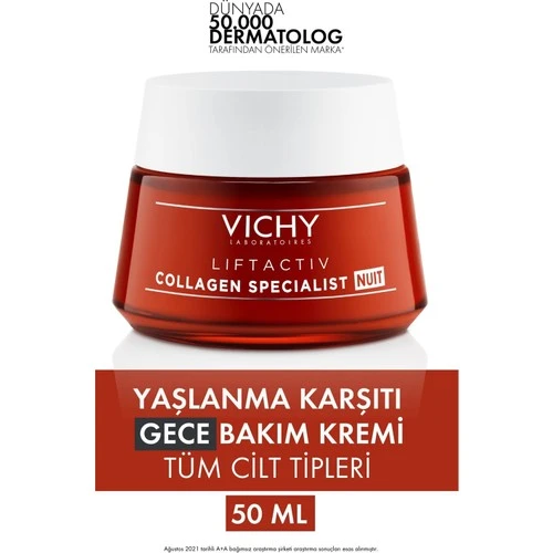 Vichy Liftactiv Collagen Specialist Yaşlanma Karşıtı Gece Bakım Kremi 50 ml ürün görseli 1