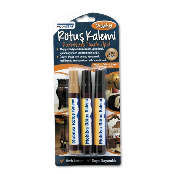 Vodaseal Mobilya Rötuş Kalemi 3’lü Set ürün görseli 1