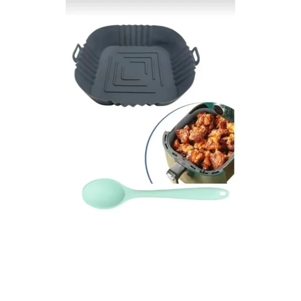 2Li set airfrey kare pişirme kabı silikon kaşık ürün görseli 1