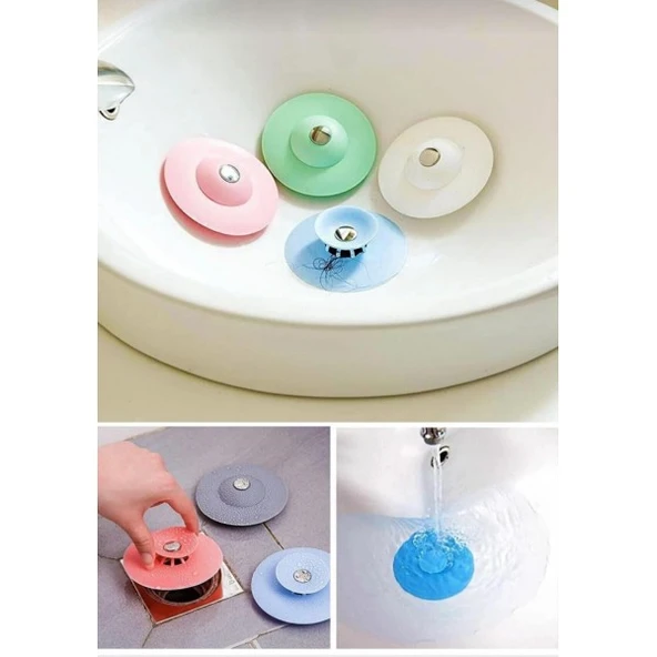 silikon kapak  süzgeçli filtre banyo-lavabo süzgeç kapağı 1 adet ürün görseli 1