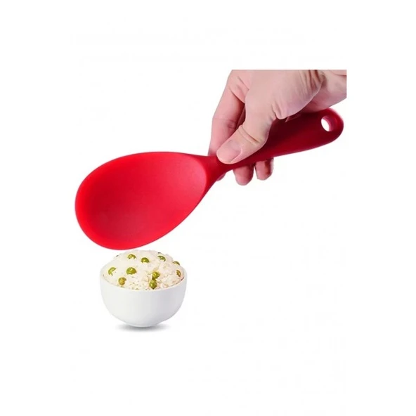 İvory silikon geniş pilav kaşığı (22.5cm) kırmızı ürün görseli 1