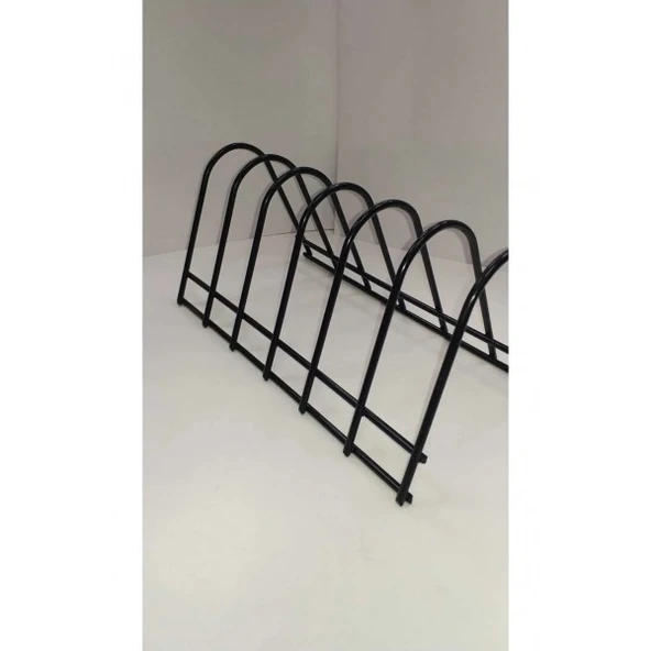 Metal siyah 6 bölmeli tabak standı ürün görseli 1