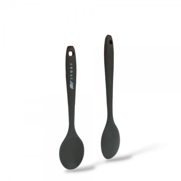İvory silikon tatlı yemek kaşığı GRİ (20cm) ürün görseli 1