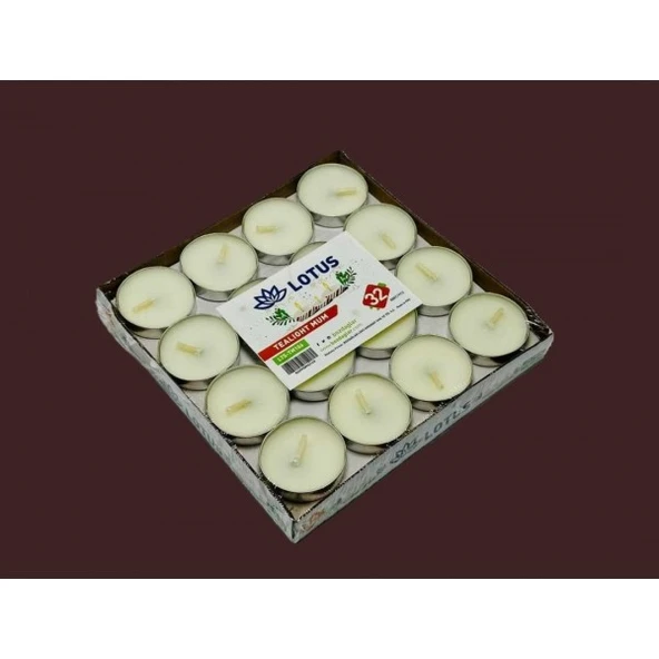 Tealight mum 32'li beyaz renk yuvarlak mum ürün görseli 1