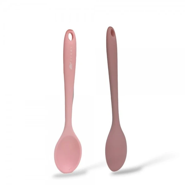 İvory silikon tatlı yemek kaşığı PEMBE (20cm) ürün görseli 1