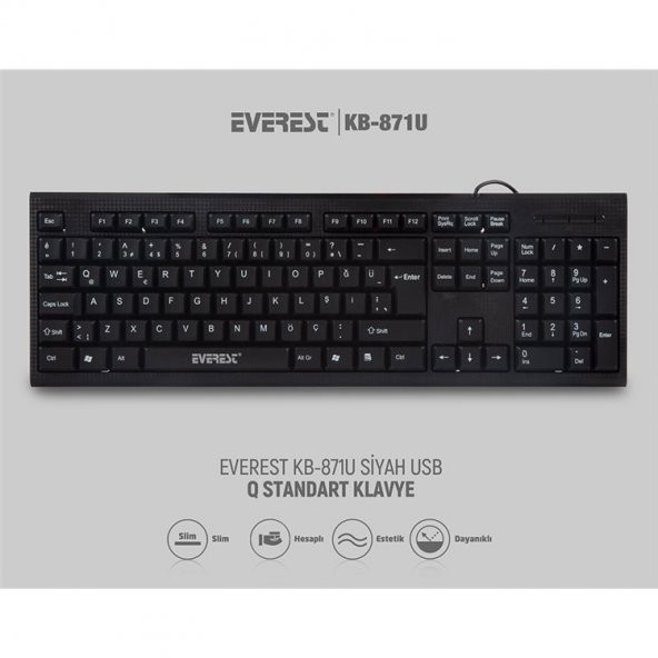 Everest Kb-871U Standart Usb Q Klavye ürün görseli 1