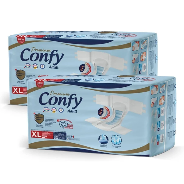 Confy Adult Yetişkin Bezi Extralarge 30 Adet x 2 Paket ürün görseli 1