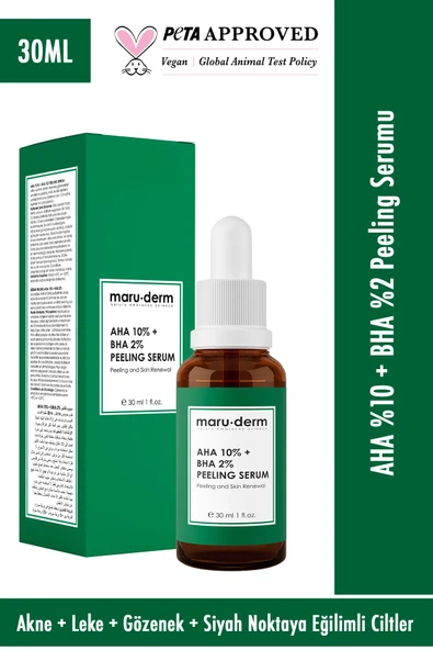 Maru.Derm Aha %10 + Bha %2 Leke Karşıtı & Cilt Tonu Eşitleyici Peeling Maske Cilt Bakım Serumu 30 Ml ürün görseli 1