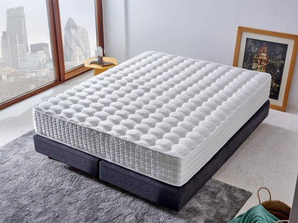 Niron London Yatak 140x190 cm Çift Kişilik Paket Yaylı Alev Geciktiricili Kral Dairesi Yatağı ürün görseli 1