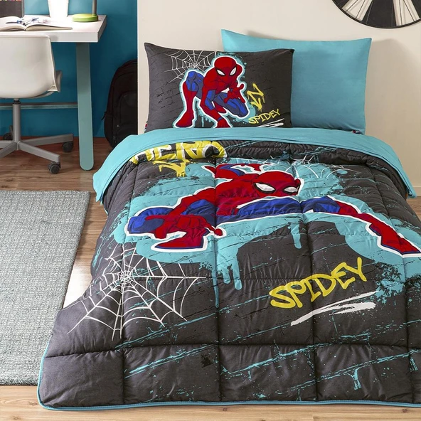 Özdilek Tek Kişilik Lisanslı Ranforce Uyku Seti Dsny Spiderman Street Gri ürün görseli 1