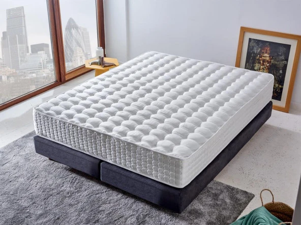 Niron London Yatak 100x200 cm Tek Kişilik Paket Yaylı Alev Geciktiricili Kral Dairesi Yatağı ürün görseli 1