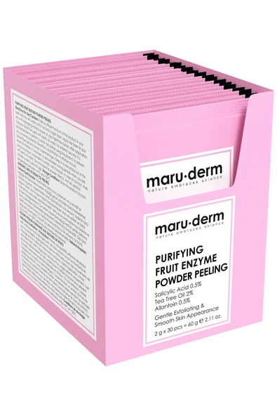 Maru.Derm Arındırıcı Meyve Enzim Toz Peeling 60 GR (Salicylic Acid 0.5% + Tea Tree Oil 2% + Allantoin 0.5%) ürün görseli 1