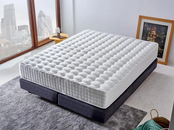 Niron London Yatak 200x200 cm Çift Kişilik Paket Yaylı Alev Geciktiricili Kral Dairesi Yatağı ürün görseli 1