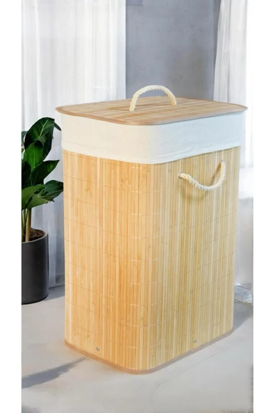 Bambu Çamaşır Sepeti - Katlanabilir Çamaşır Sepeti 700705 ürün görseli 1