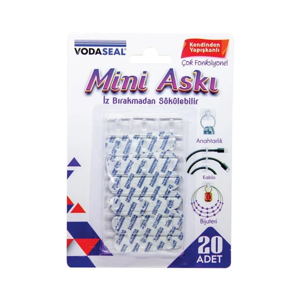 Vodaseal İz Bırakmadan Sökülebilir Mini Askı 20li Paket ürün görseli 1