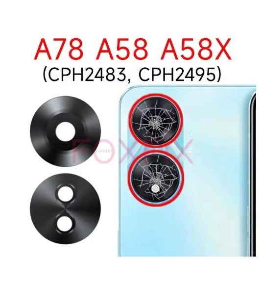 OPPO A78 A58 A58X 5G  Kamera lens camı CPH2483 CPH2495 İçin Arka Arka Kamera Cam Lens Değişimi Yapışkanlı Etiketle ürün görseli 1