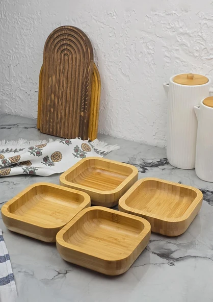 Bambu Kase Seti - 4lü Kase Takımı - 260 ML, 14 CM - 4 Parça ürün görseli 1