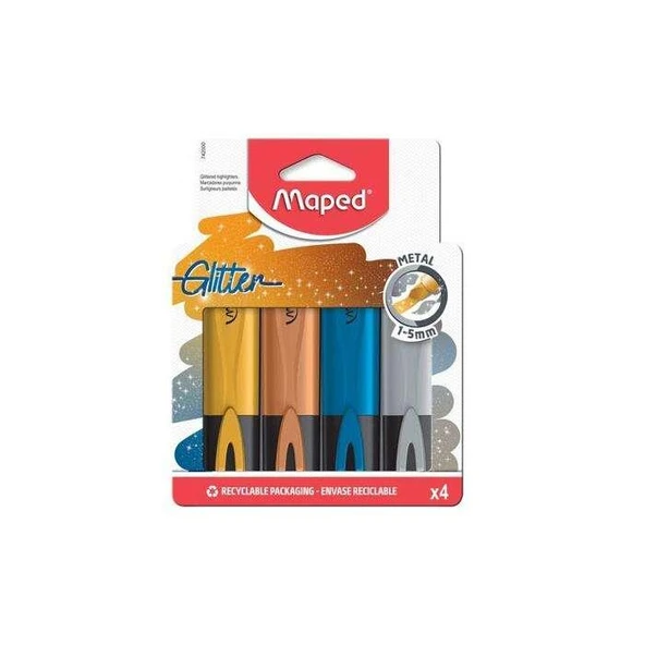 MAPED FOSFORLU KALEM SIMLI METALIK 4 LU 74200 ürün görseli 1