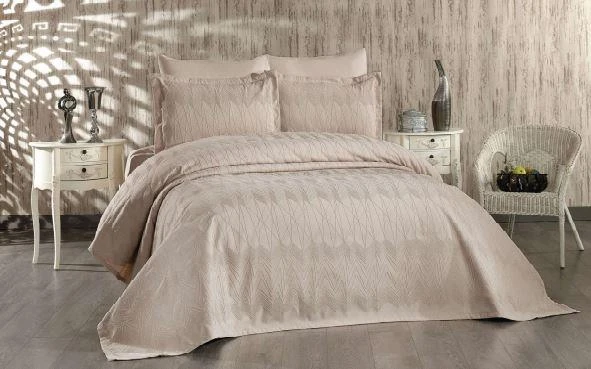 Brillant MUNDO 43186 YATAK ÖRTÜSÜ SETİ SİMLİ ŞÖNİL ŞLEMELİ 6 PARÇA İNDİGO MAVİ ürün görseli 1