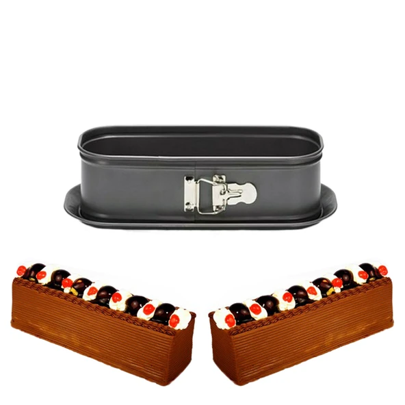 Kelepçeli Pasta Kek Kalıbı Baton Altı Çıkabilen 10X30X7 CM ürün görseli 1