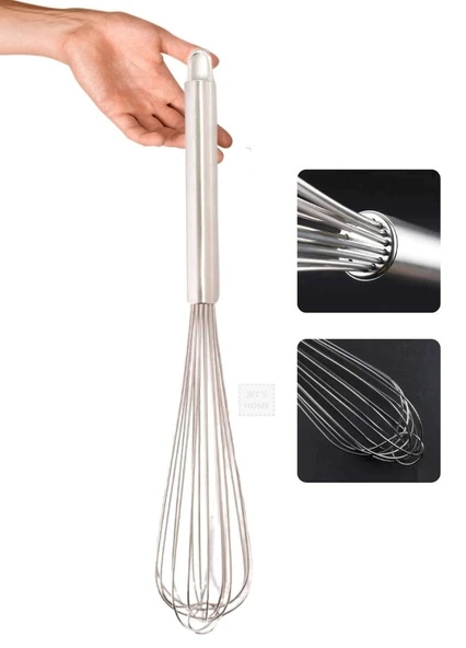 Sos Çırpma Teli Paslanmaz Yumurta Çırpıcı Çikolata Çırpıcı Krema Çırpıcı Çelik Saplı Jumbo Boy 50 cm ürün görseli 1