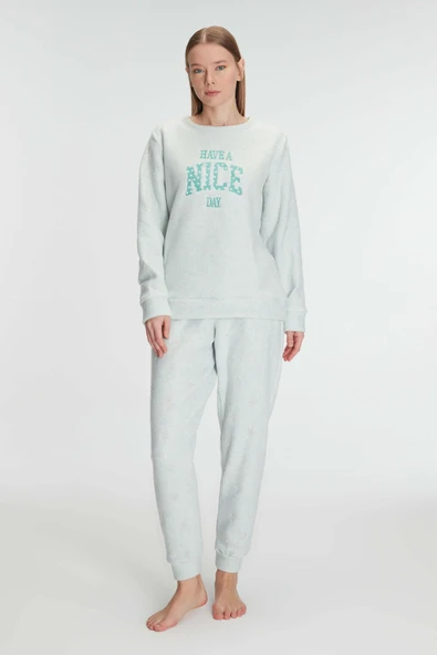 MAN11269 Anıl 11269 Kadın Uzun Kol Polar Pijama Takımı ürün görseli 1