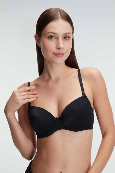 MAN3111 Kadın Balenli Desteksiz Dolgusuz Askıları Çıkabilen Günlük Klasik T-Shirt Sütyeni (3111) ürün görseli 1
