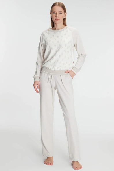 MAN11241 Anıl 11241 Kadın Uzun Kollu Sweatshirt Pantolon Takım Pijama Takımı ürün görseli 1